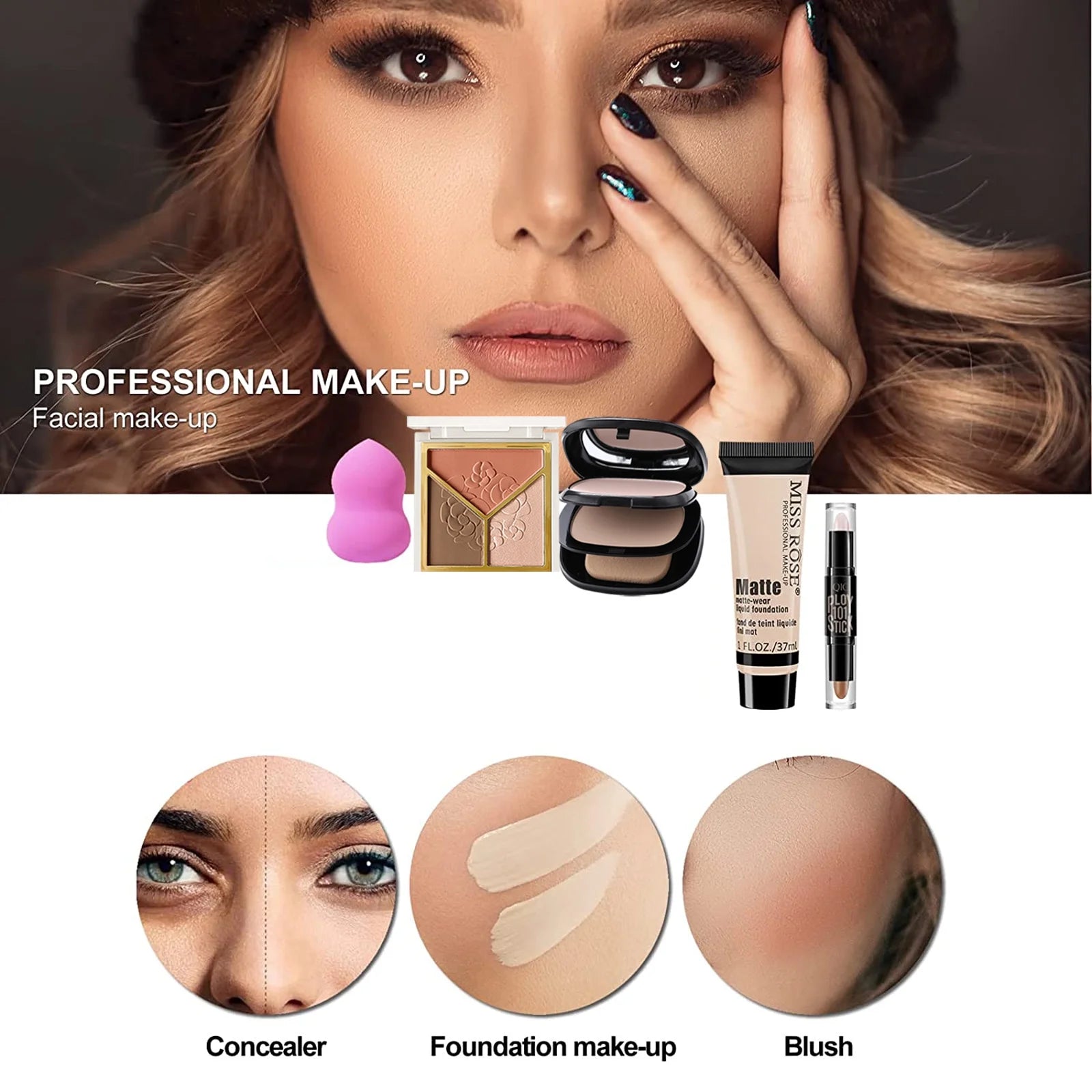 All in One Makeup Kit,Makeup Kit for Women Full Kit,Multipurpose Women'S Makeup Sets,Beginners and Professionals Alike,Easy to Carry