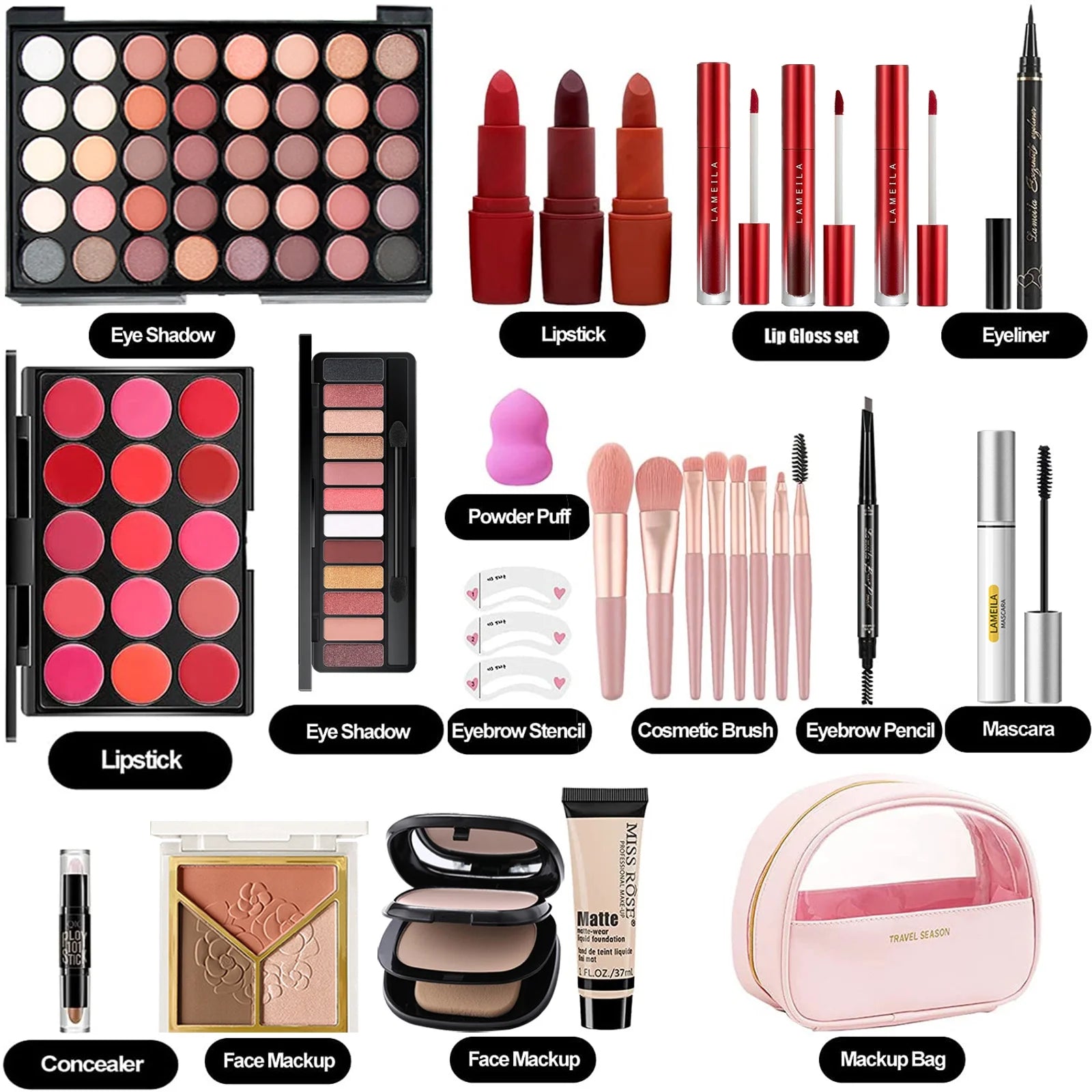 All in One Makeup Kit,Makeup Kit for Women Full Kit,Multipurpose Women'S Makeup Sets,Beginners and Professionals Alike,Easy to Carry