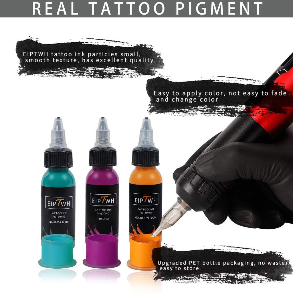 14-Color Tattoo Ink Set, Tattoo Pigment Set, Tattoo Supplies Professional Supply for Body Art Long Lastingts