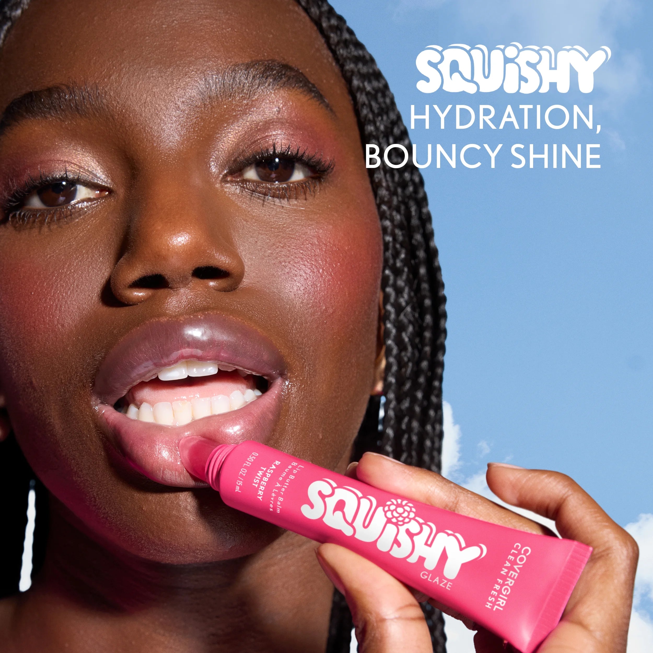 Clean Fresh Squishy Glaze™ Lip Butter Balm - Raspberry Twist, 0.50 Fl Oz