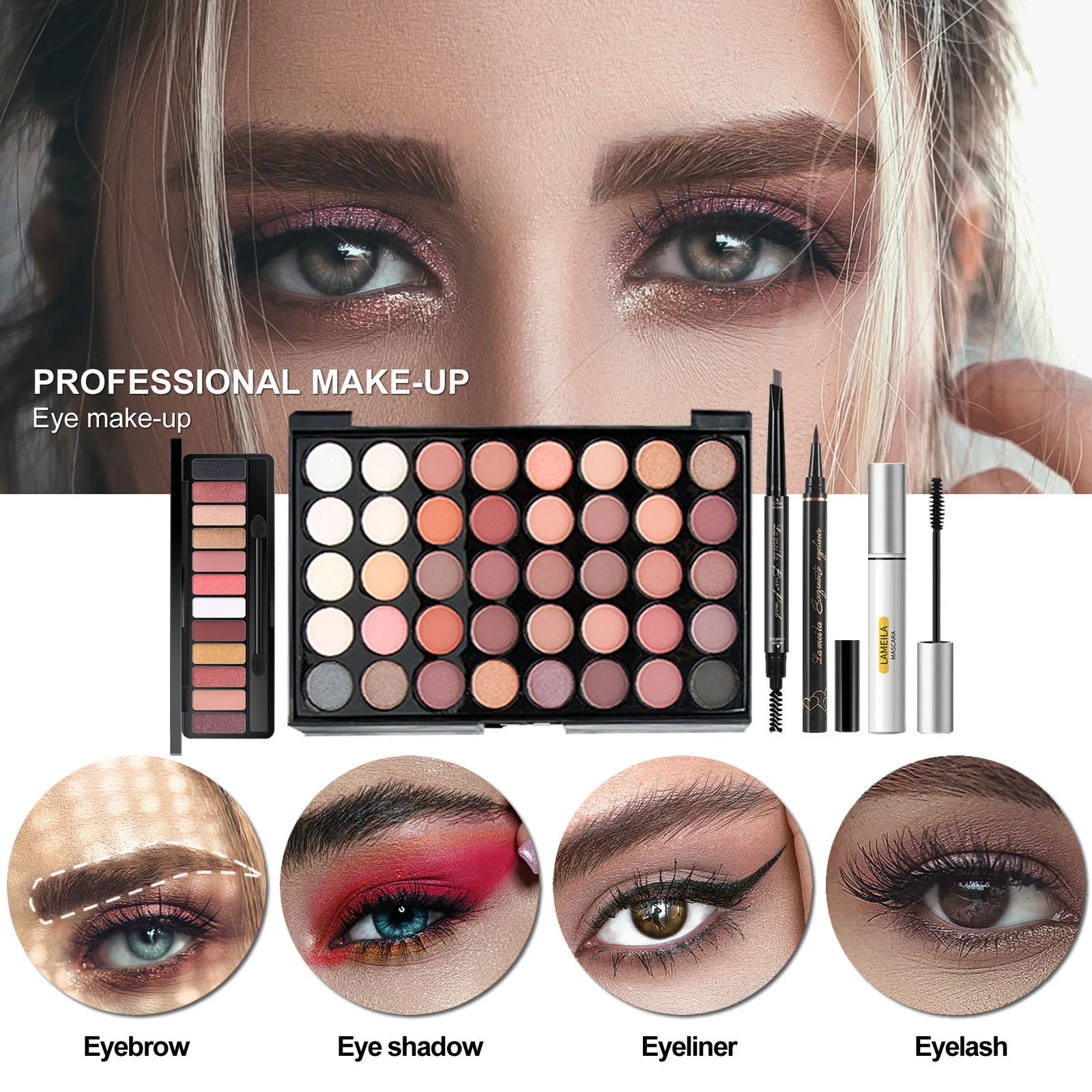 All in One Makeup Kit,Makeup Kit for Women Full Kit,Multipurpose Women'S Makeup Sets,Beginners and Professionals Alike,Easy to Carry