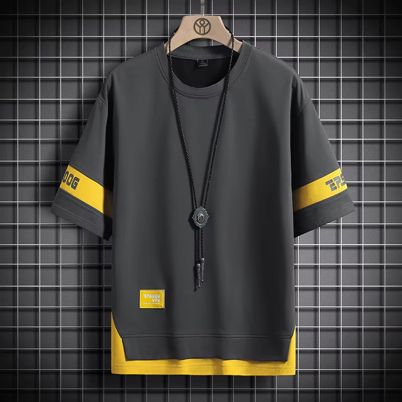 2026 Summer Hip Hop Loose Tshirts Mens Streetwear T-Shirts Casual Classic Short Sleeves Black White Tshirt Tees Oversize 5Xl