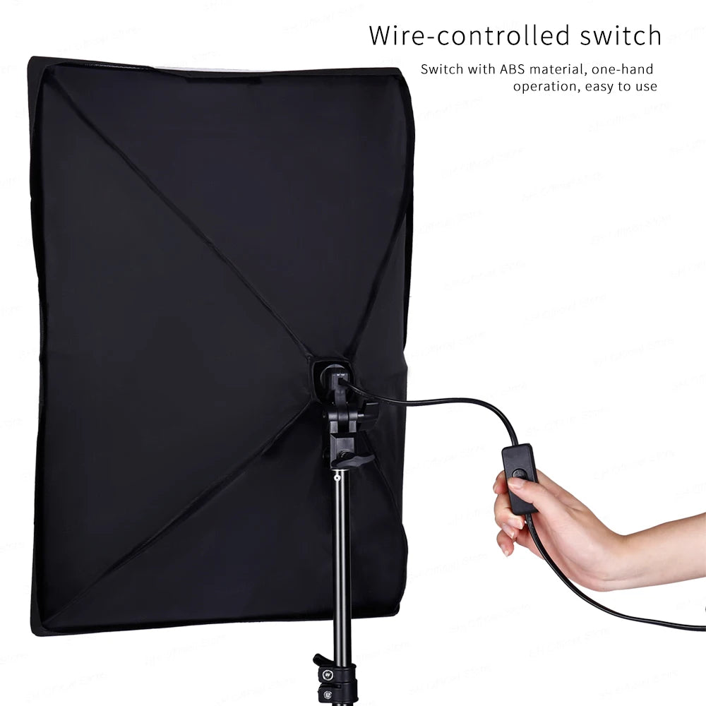 Photography Lighting Kit Umbrella Photo Background Photobooth Backdrops Softbox Light Stand Portable Soft BoxFor Photo Studio