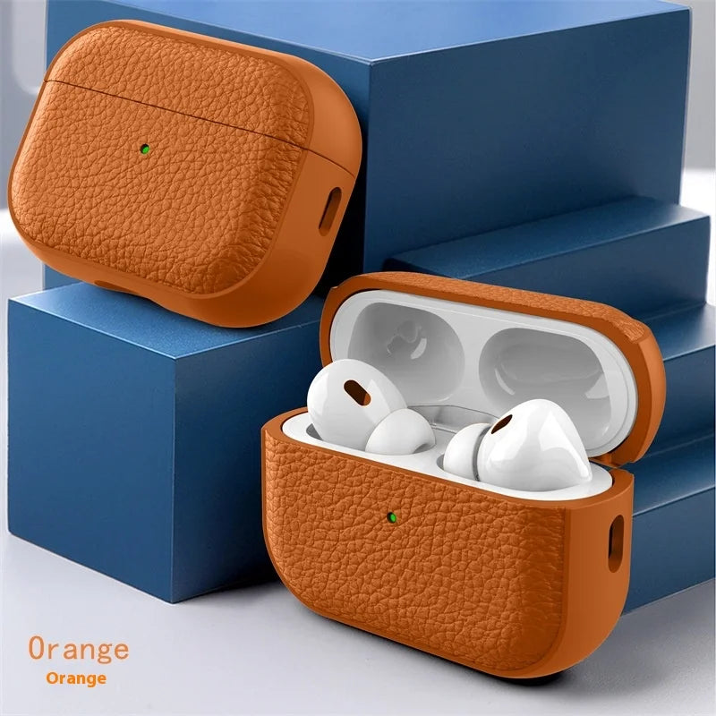 2025 Capa For AirPods Pro 3 Case Soft TPU Leather Design Protective Cover For AirPods 4 3 2 1 Pro 2 Pro2 Pro3 Cases With Lanyard