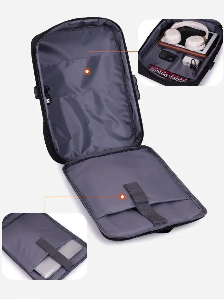 USB Hard Shell Computer Backpack Men's Fashionable Senior high school College Student Schoolbag Large Capacity Business Backpack