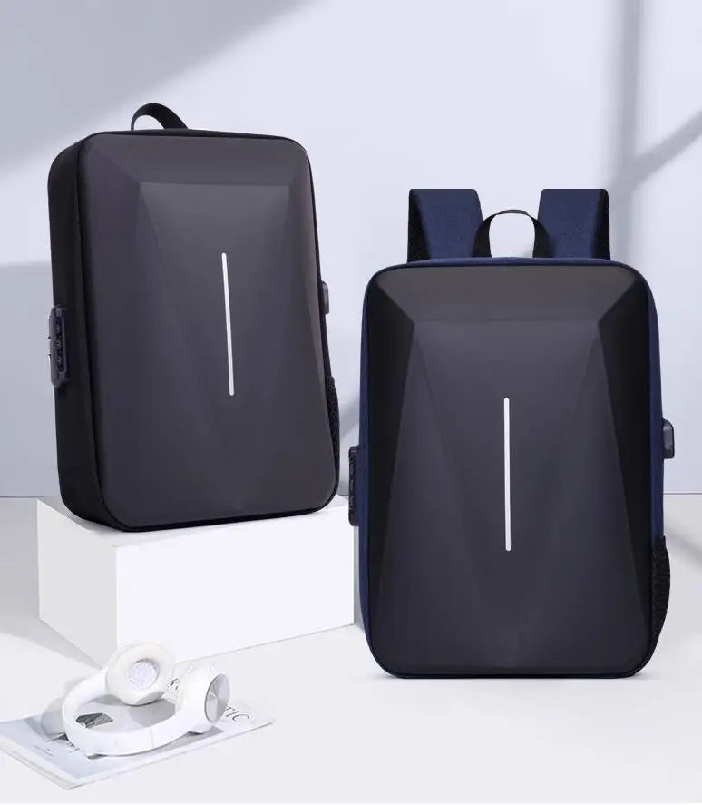 USB Hard Shell Computer Backpack Men's Fashionable Senior high school College Student Schoolbag Large Capacity Business Backpack