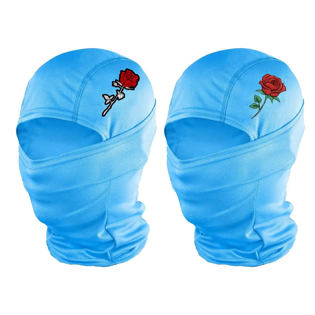 2 pieces of rose-patterned ski mask for men and women, Barakwa mask, outdoor sports mask