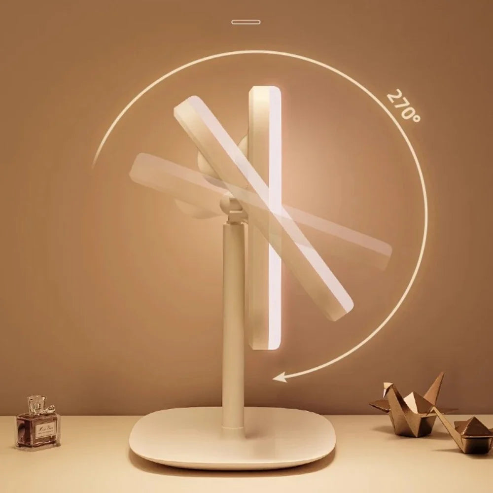 Women's Bedroom Vanity Mirror Makeup Mirrors Niche Modern Desktop Vanity Mirror Wall Table Decorative Bathroom Light Led Home