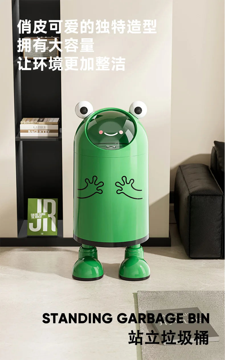 Trash can large large capacity living room kitchen household waste basket sealing sliding cover double layer no bending trash