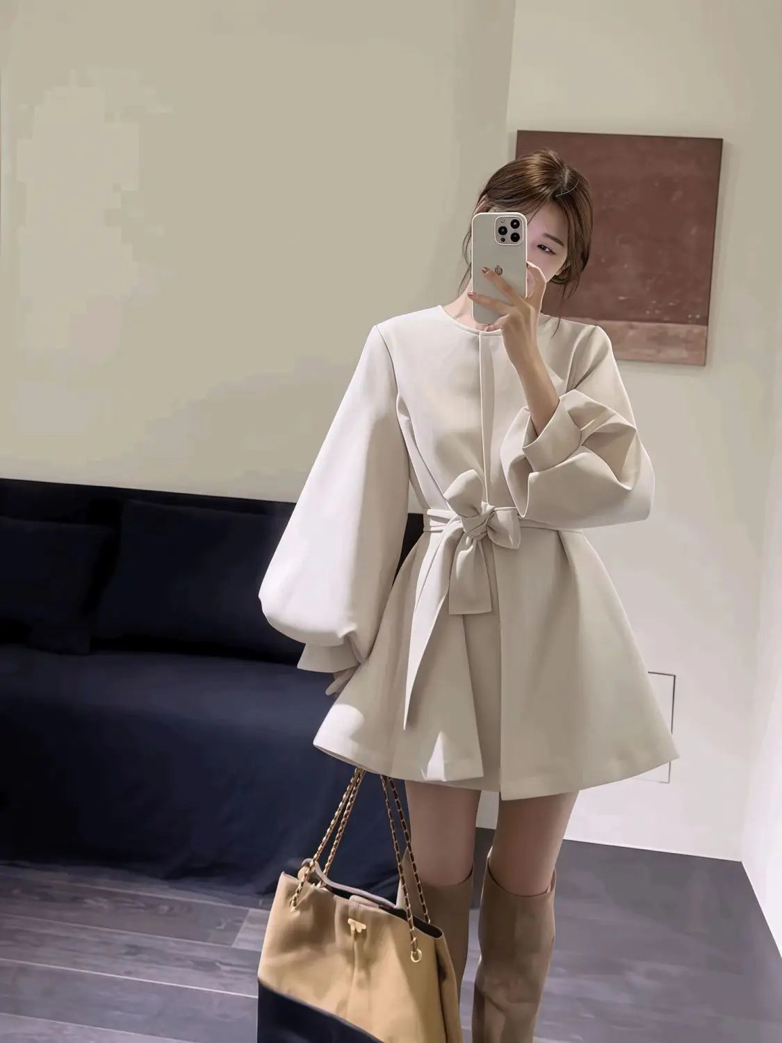 Suit Skirt 2025 Autumn New Style Design Lantern Sleeve Small Suit Jacket for Women
