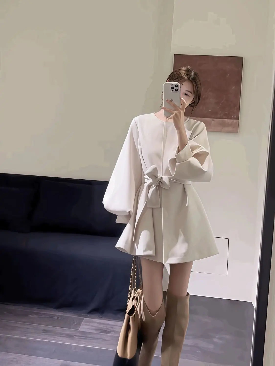 Suit Skirt 2025 Autumn New Style Design Lantern Sleeve Small Suit Jacket for Women