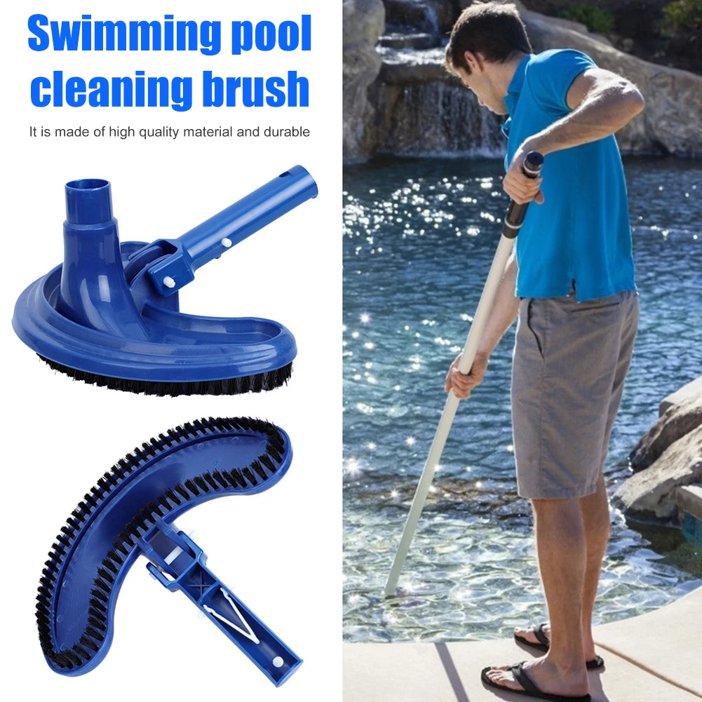 Pool Vacuum Cleaning Kit Swimming Pool Vacuum Cleaner Pond Bristles Brush Cleaner Stain Remover Crescent Type Pool Cleaning Tool