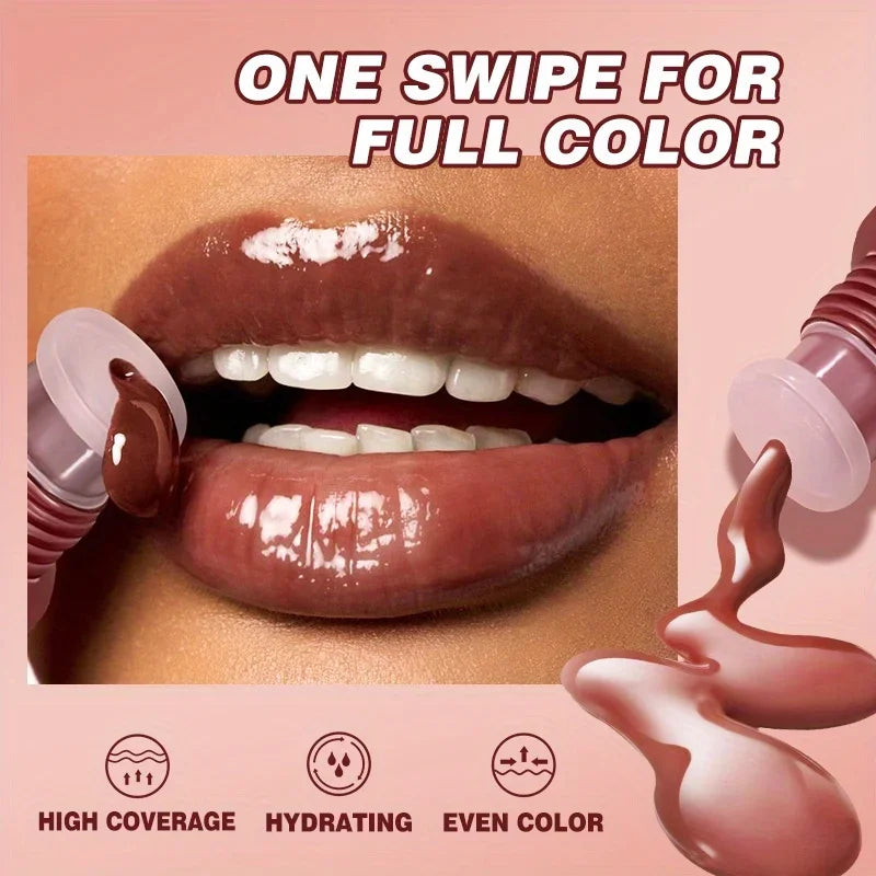 Colored lip gloss, liquid hydrating and moisturizing, light and shiny lip balm, water gloss lip glaze moisturizing lip milk.