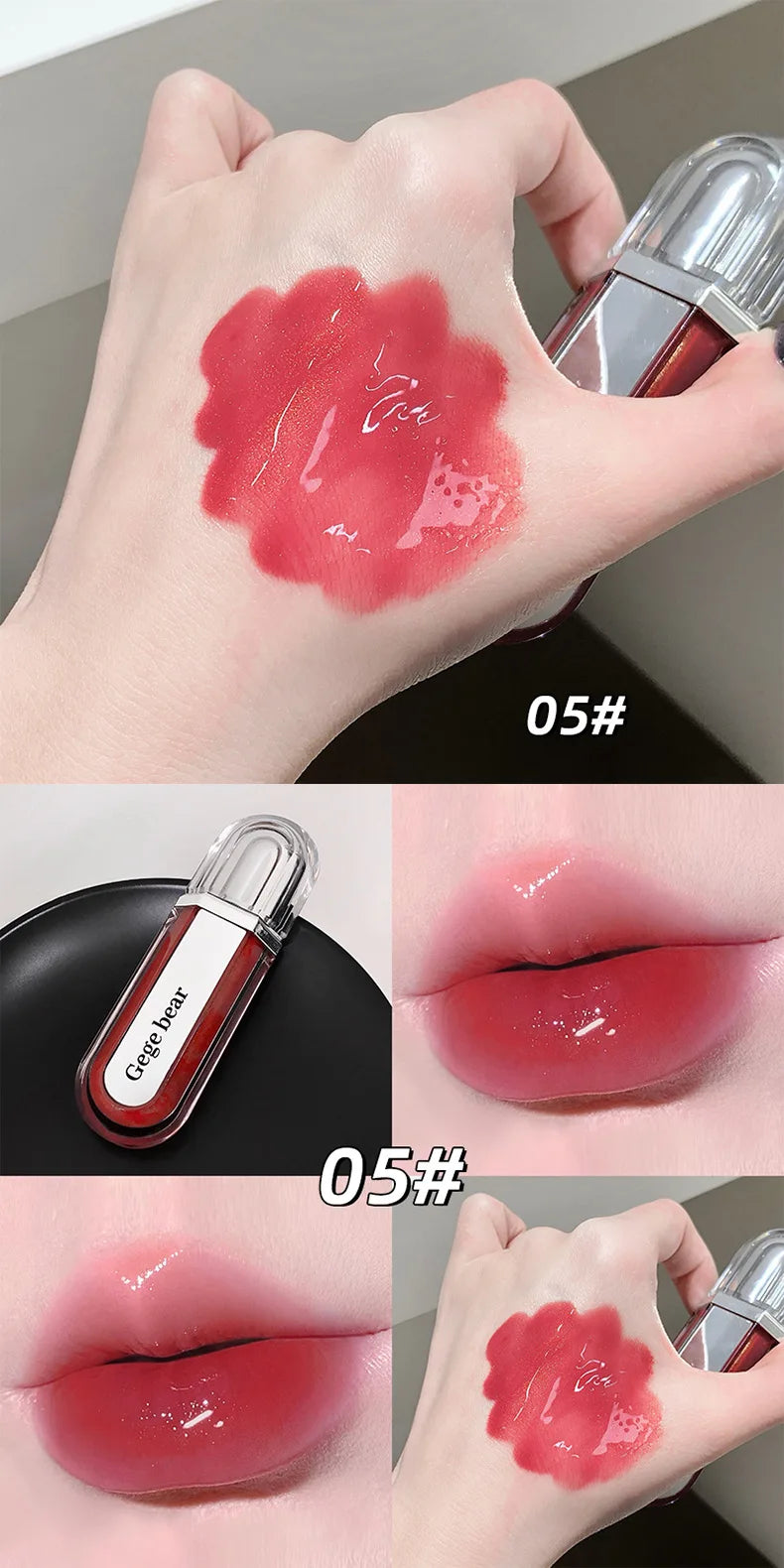 Hydrating Lip Gloss, Water Shine Moisturizing Formula, Glassy Lips Finish, Smooth Non Sticky Feel, Clear Gloss for Daily Makeup