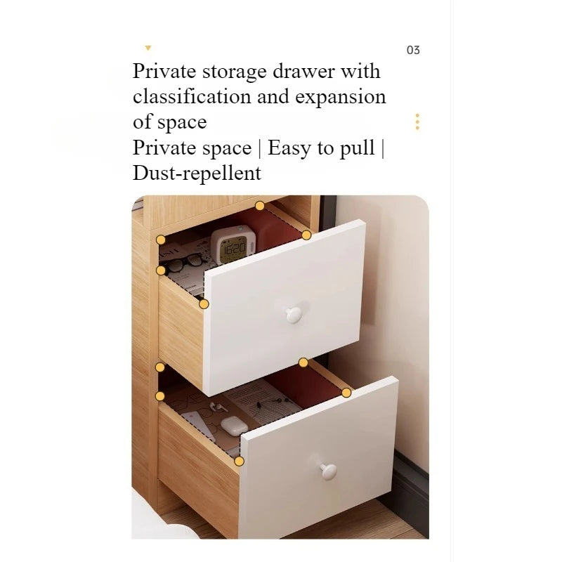 Bedside table Bedroom simple modern ultra-narrow simple crevice storage cabinetBedside table Household bedside shelf sidecabinet