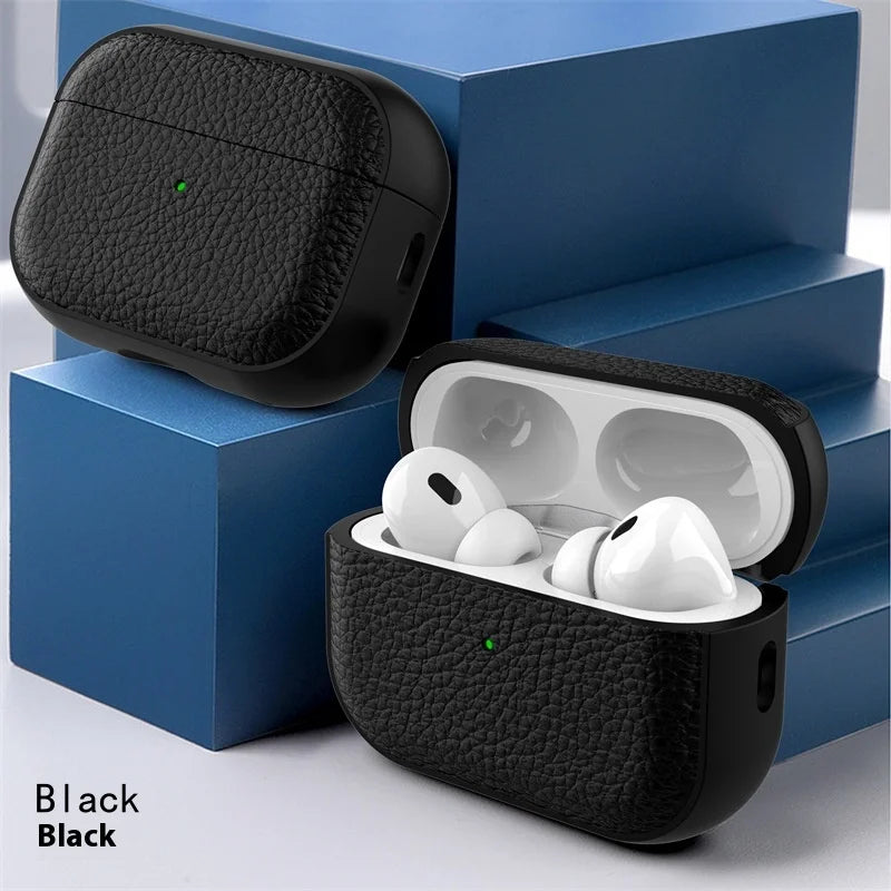 2025 Capa For AirPods Pro 3 Case Soft TPU Leather Design Protective Cover For AirPods 4 3 2 1 Pro 2 Pro2 Pro3 Cases With Lanyard