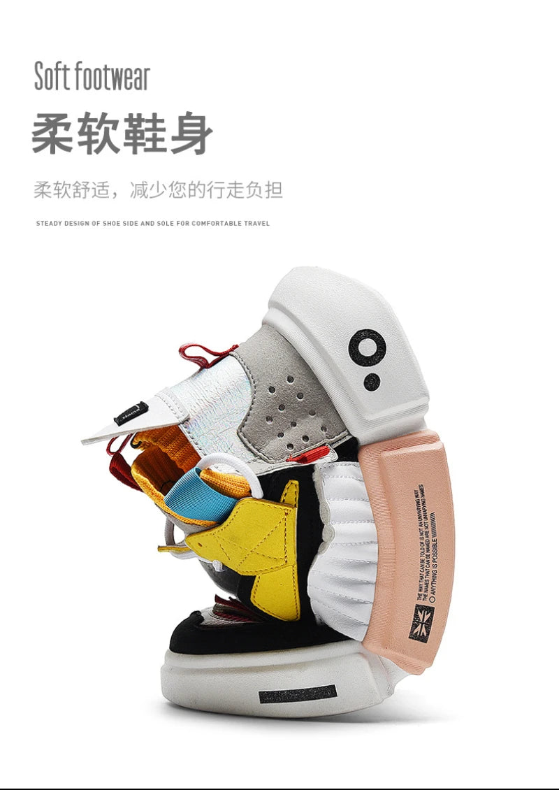 Men's Shoes For Enlightenment In Autumn New Breathable Super Hot Couple Shoes For Men's Korean Style Color-Blocking Personality