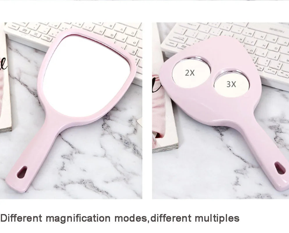 Dormitory Small Makeup Mirror Mini Portable Portable Mirror Small Handheld Handle Mirror Beauty Salon Makeup Mirror