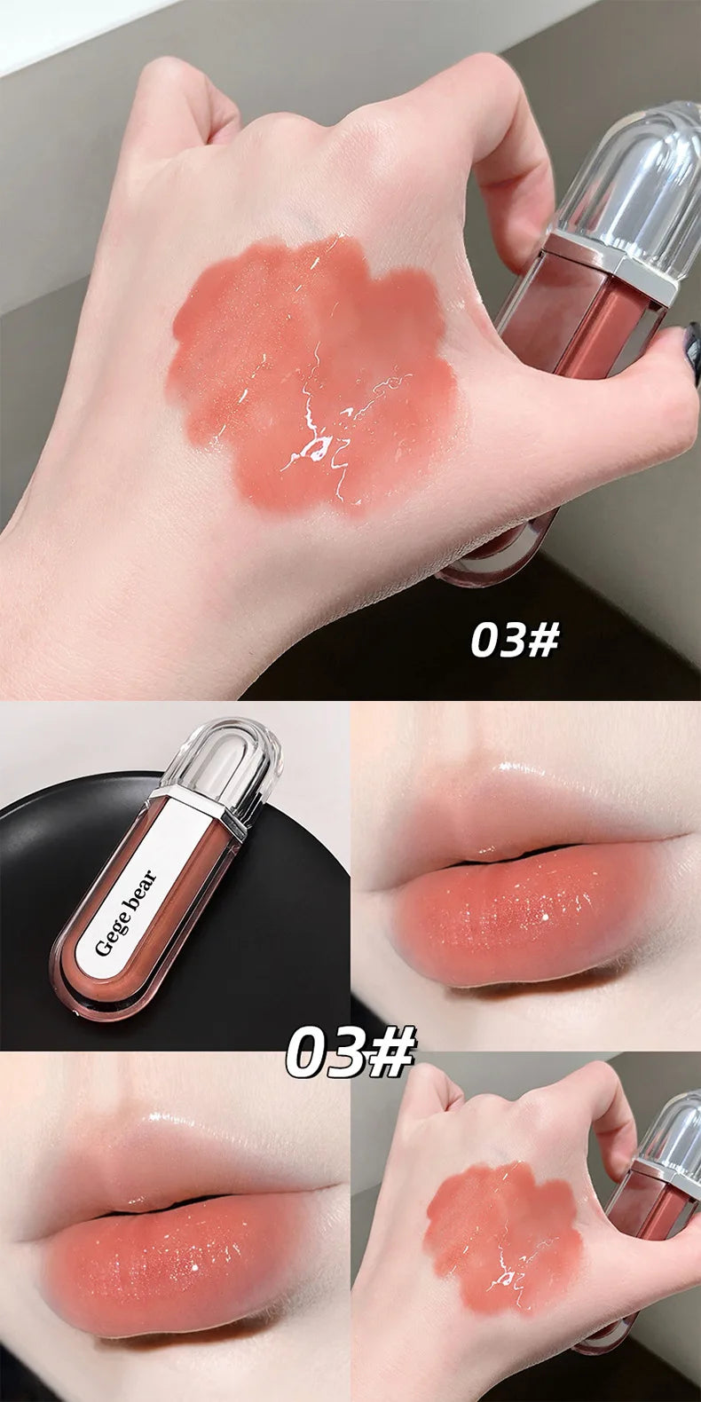 Hydrating Lip Gloss, Water Shine Moisturizing Formula, Glassy Lips Finish, Smooth Non Sticky Feel, Clear Gloss for Daily Makeup
