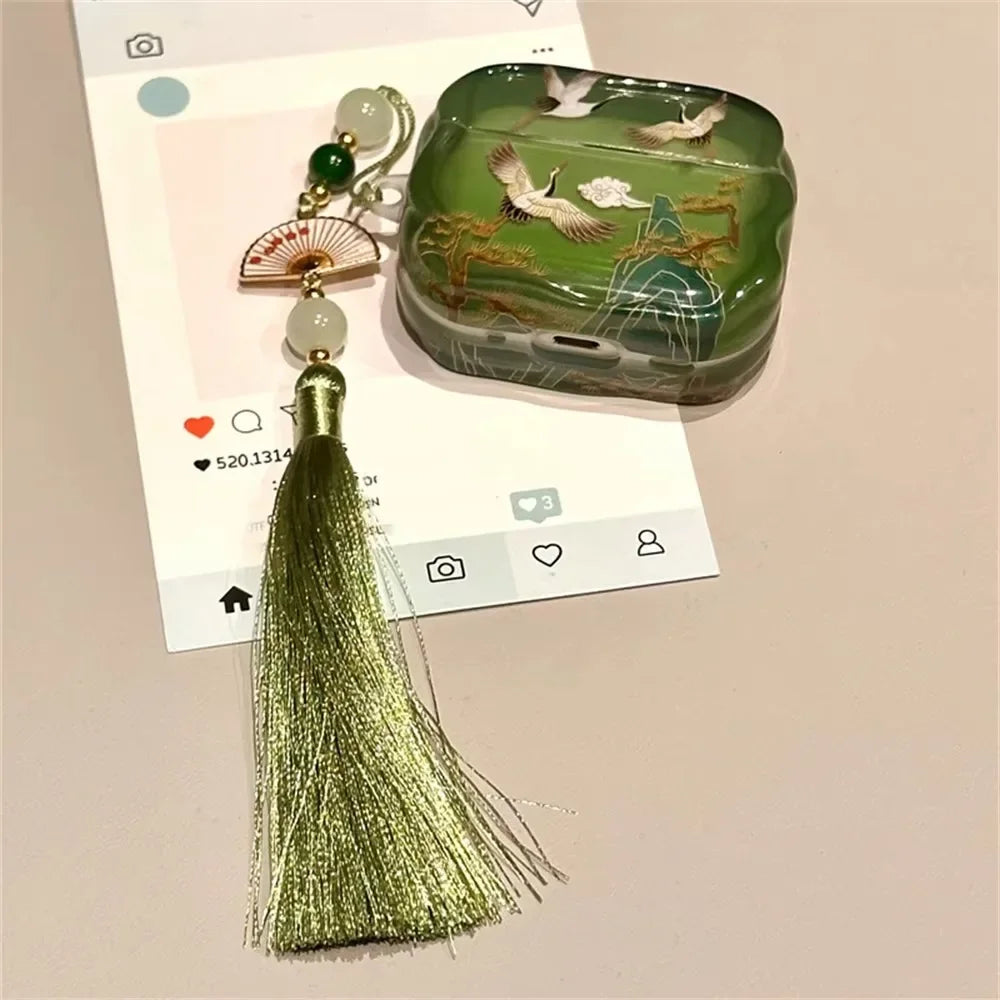 New Cartoon Anti-Fall Earphone Case for AirPods 1/2/3/4/pro/pro2/3  Tassels Dustproof Shockproof Silicone Earbuds Protective Box