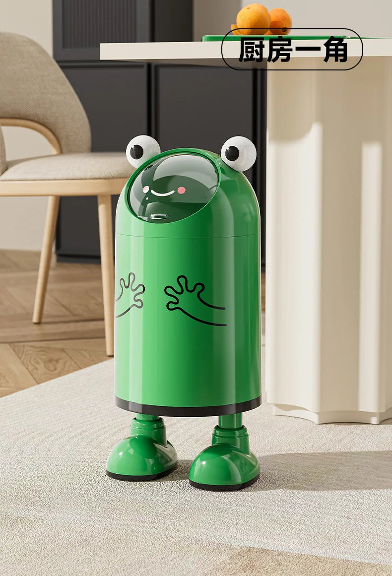 Trash can large large capacity living room kitchen household waste basket sealing sliding cover double layer no bending trash