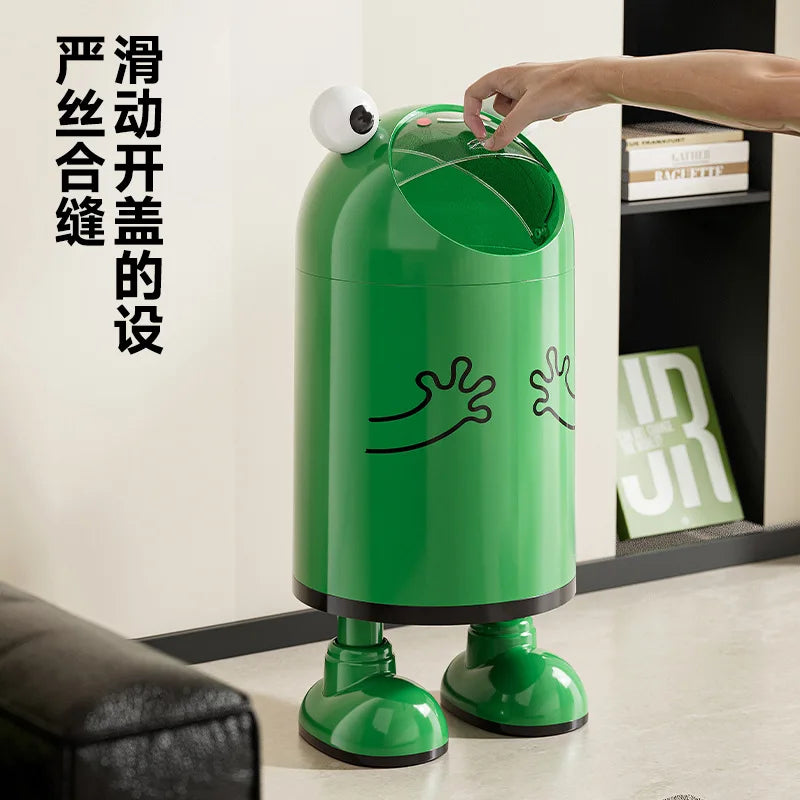 Trash can large large capacity living room kitchen household waste basket sealing sliding cover double layer no bending trash