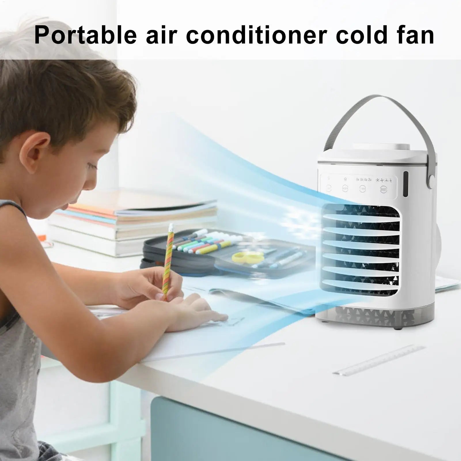 Cooler Fan For Room Cool Air Fan Personal AC Cooler Cool Gadgets Quiet With Timer Small Rechargeable Humidifier Evaporative