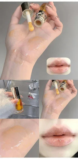 Plumping Gloss Lip Oil, Clear Jelly Lip Gloss for Moisturizing Care, Shiny Glass Lips, Big Brush Applicator, Nourishing Liquid L