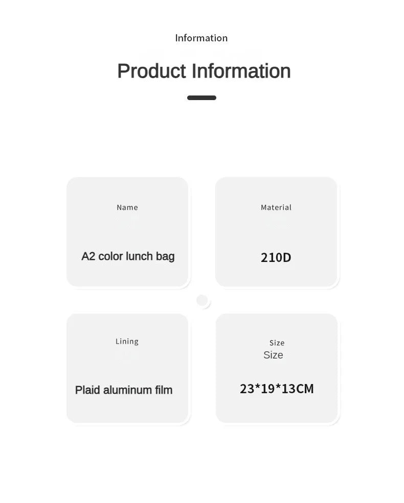 Handheld Bento Bag Cartoon Style Lunch Box Bag Insulated Bag Large Capacity Storage Bag Lunch Bag for Office Workers