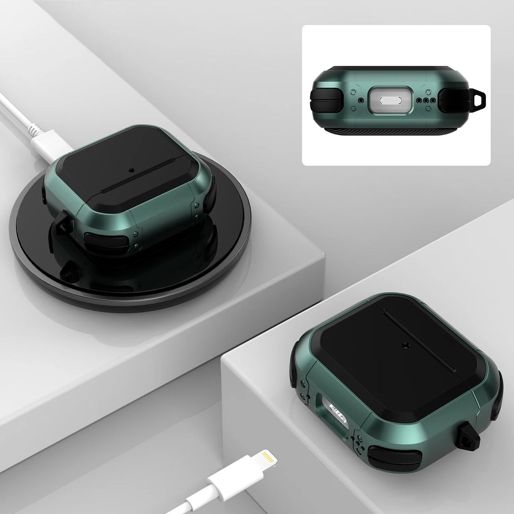 Armor protective case suitable for Airpods 4 3rd 2Pro 3 2/1 shockproof protective cover supporting wireless charging