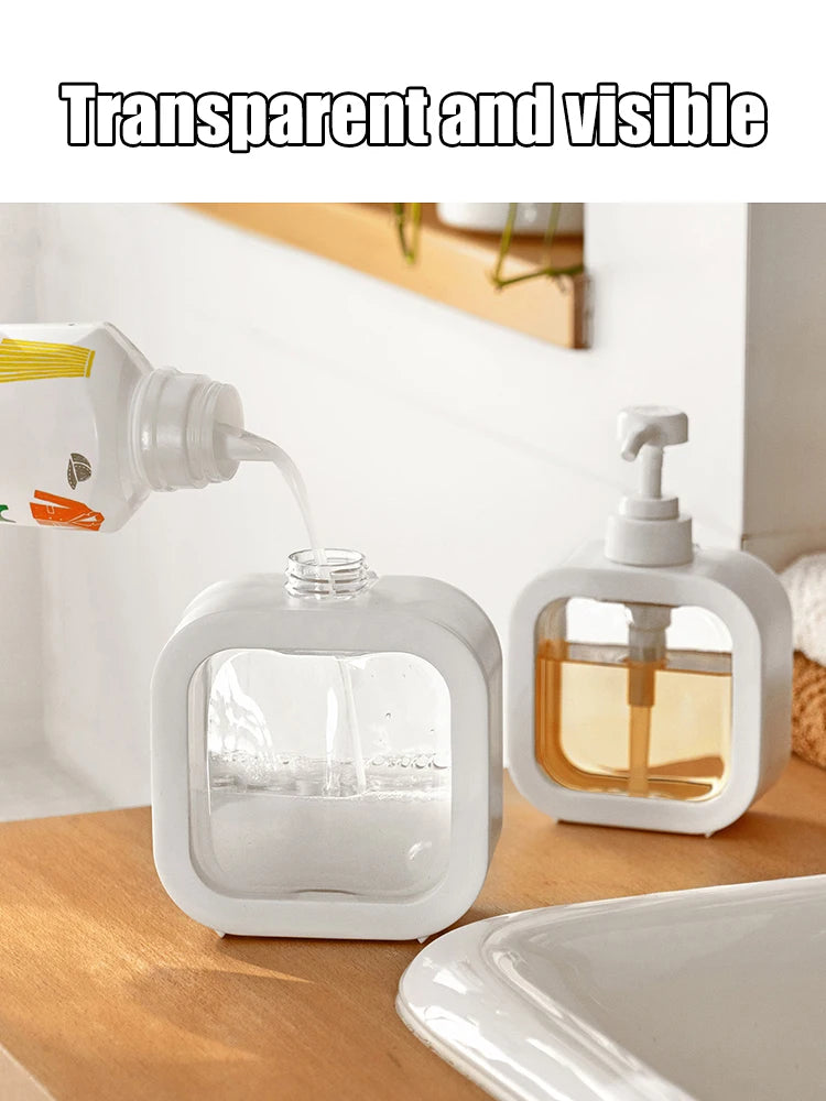 1/2 PCS large-capacity soap dispenser bottle, transparent visible plastic press bottle, suitable for travel, kitchen, bathroom