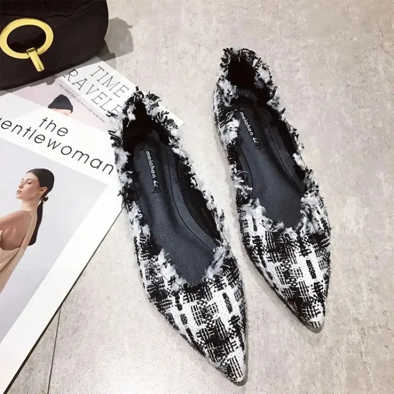 2026 Women Shoe Exquisite Pointed Tip Casual Shoes for Woman Elegant French Style Flat Shoe Fashion Designer Shoes Zapatos Mujer