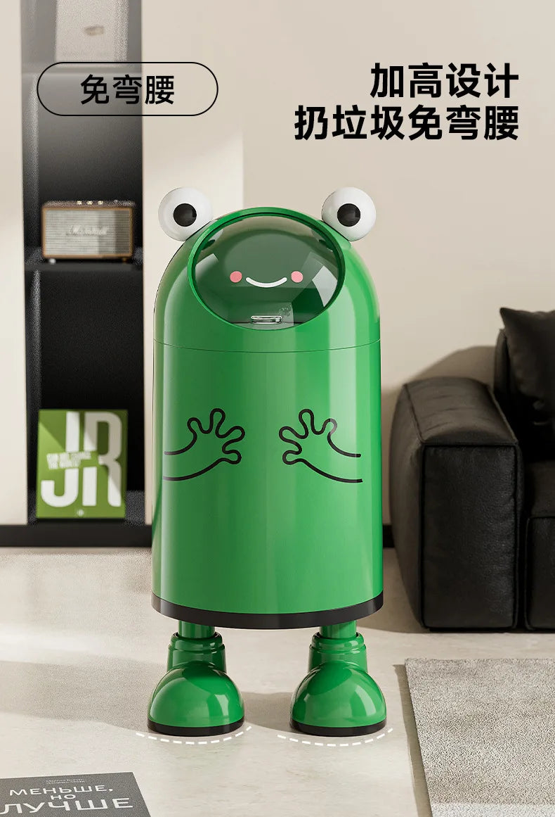 Trash can large large capacity living room kitchen household waste basket sealing sliding cover double layer no bending trash