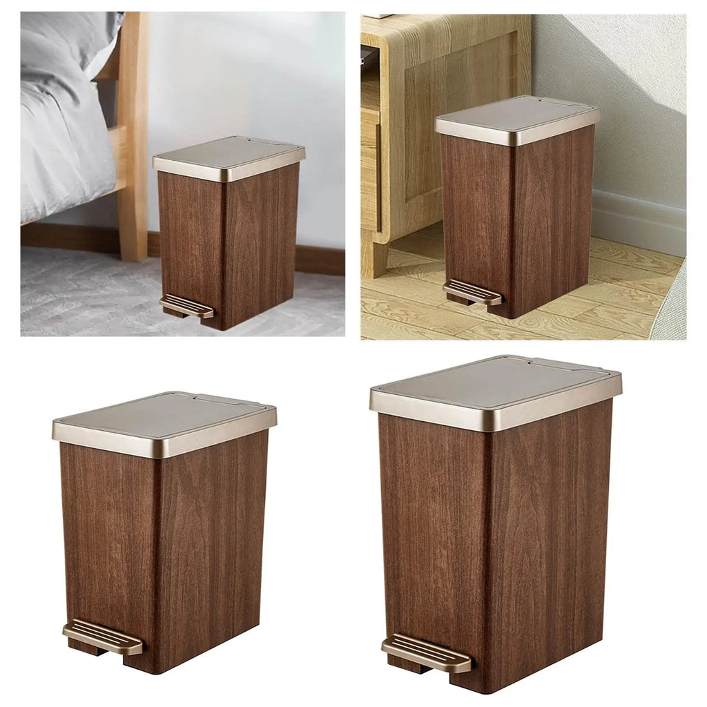 Trash Can Waste Basket Stable Rustic with Inner Bucket Rubbish Container Garbage Bin for Park Garden Restaurant Bedroom Home