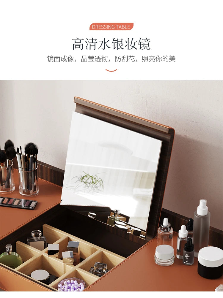 Bedroom Light Luxury Dressing Table Vanity Storage Flip Cabinet One Small Apartment Makeup Dresser Penteadeiras Household Items