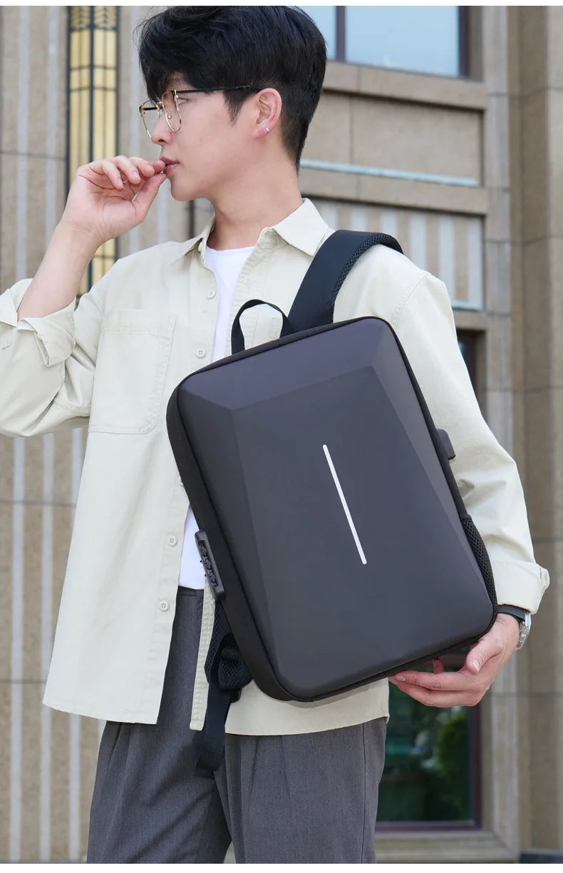 USB Hard Shell Computer Backpack Men's Fashionable Senior high school College Student Schoolbag Large Capacity Business Backpack