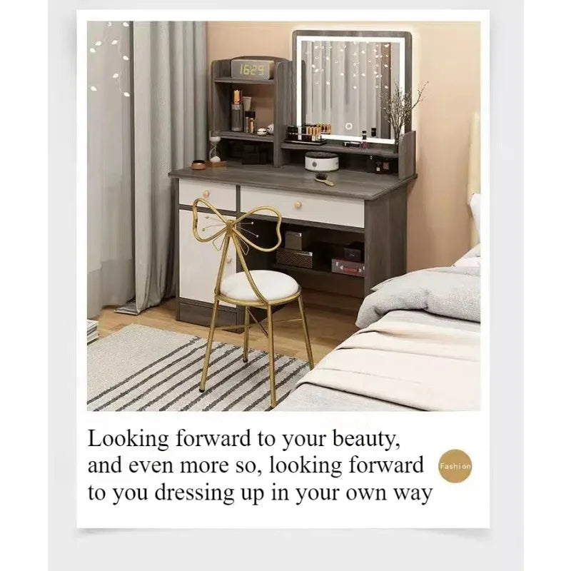Makeup table bedroom with mirror storage integrated small apartment simple multi-functional e****mical Internet celebritydresser