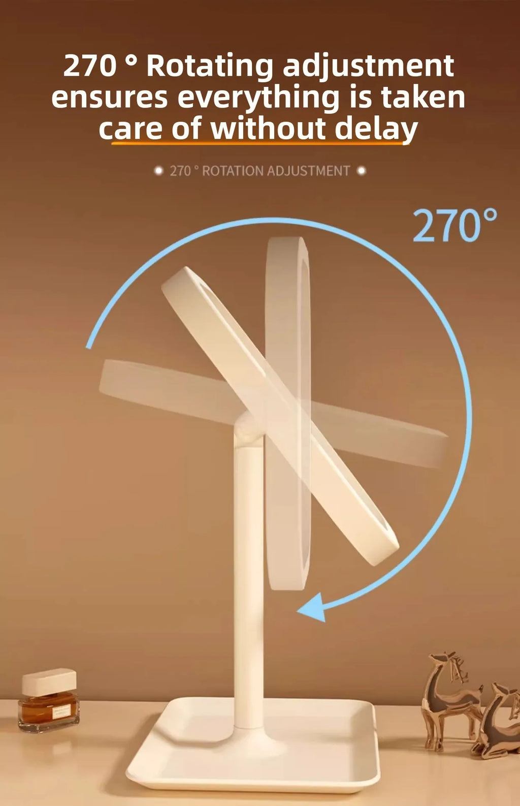 Women's Bedroom Vanity Mirror Makeup Mirrors Niche Modern Desktop Vanity Mirror Wall Table Decorative Bathroom Light Led Home