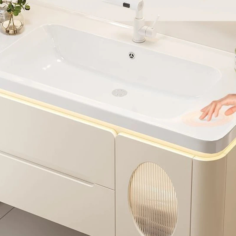 Mirror Floating Bathroom Cabinet Sink Drawer Shelves Vanity Bathroom Cabinet Modern Storage Armoire De Rangement Accessories