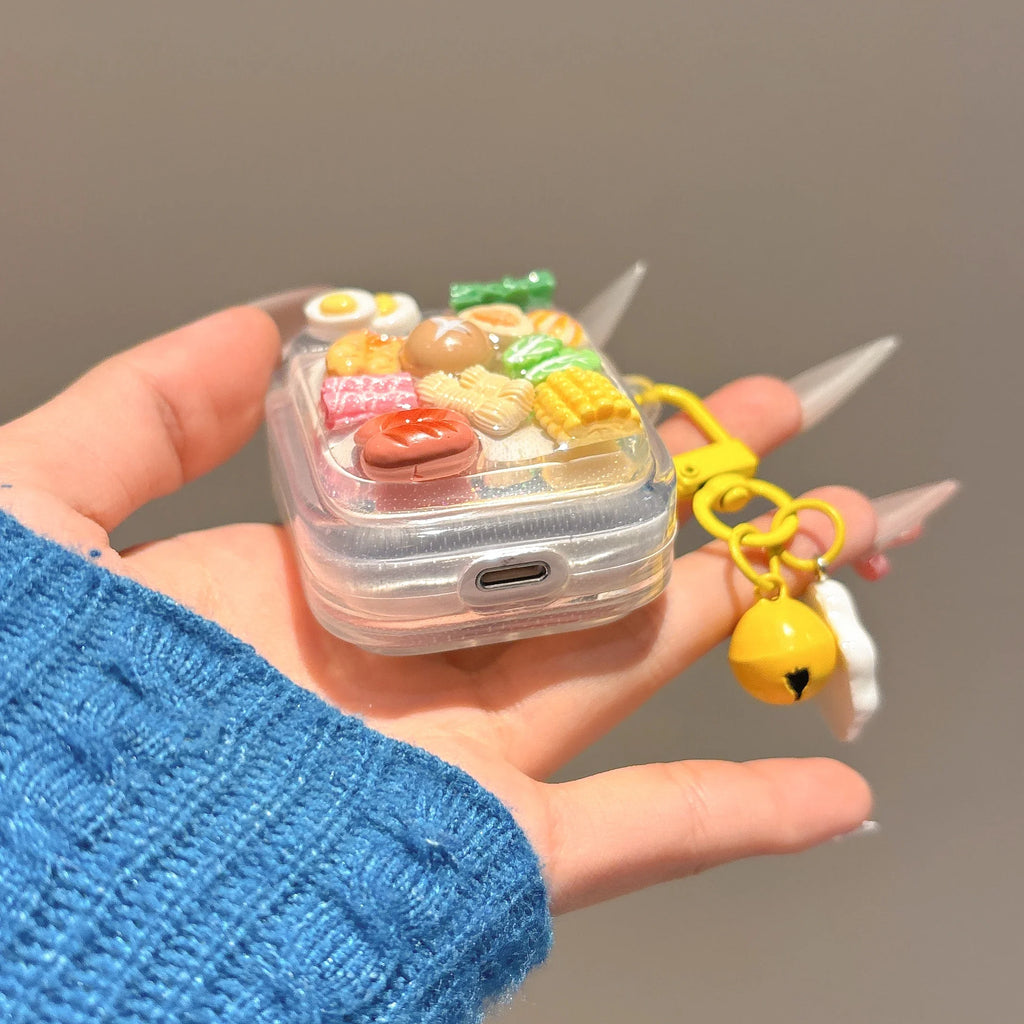 Earphone Case For Airpods Pro 2 3 1 4 Cover Ins Yellow Hot Pot Vegetables Protective Headphones Case For Airpods 4 Funda Cover