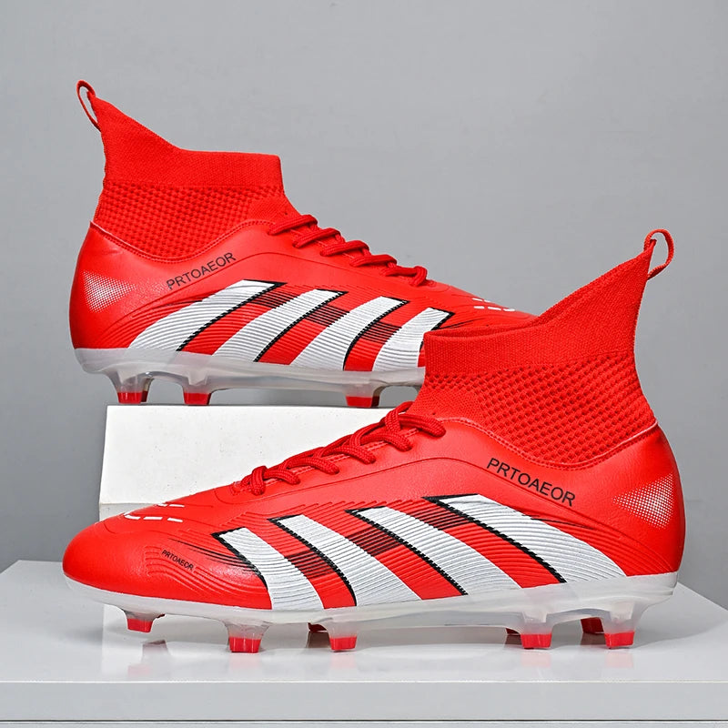 New Men Football Boots Match Soccer Shoes Boys Sneakers Comfortable Professional Non-Slip TF/FG Ankle Sports Shoes Unisex