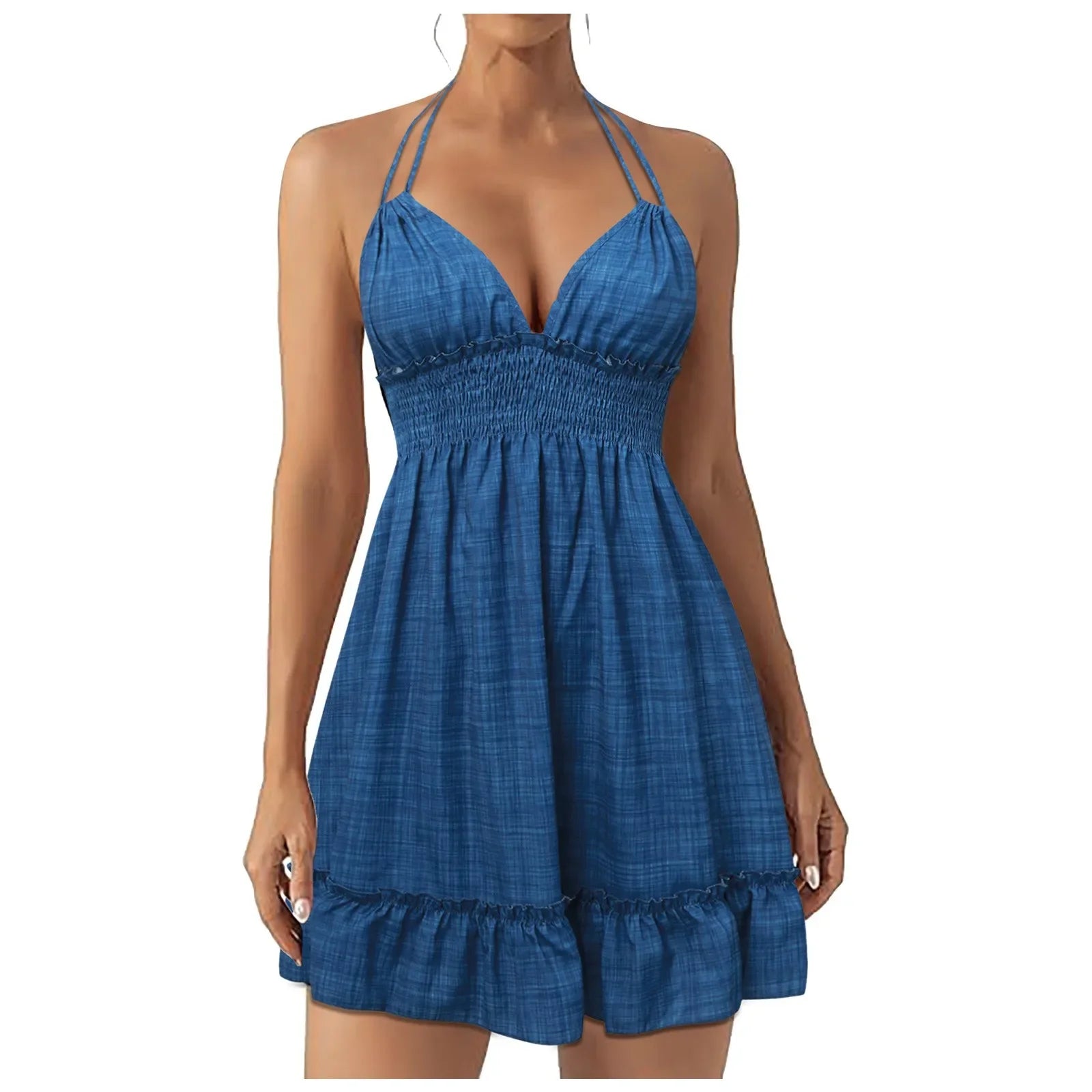 Fashion Summer Dresses 2025 Summer Dresses for Women Trendy Boho Floral Print Cover Up V Neck Sleeveless Sundresses 여름 원피스