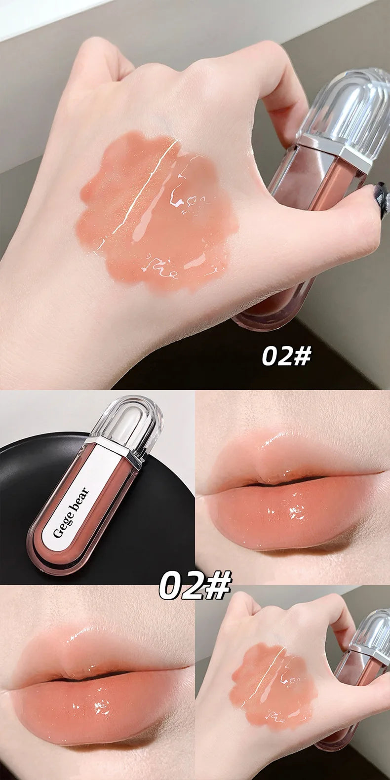 Hydrating Lip Gloss, Water Shine Moisturizing Formula, Glassy Lips Finish, Smooth Non Sticky Feel, Clear Gloss for Daily Makeup