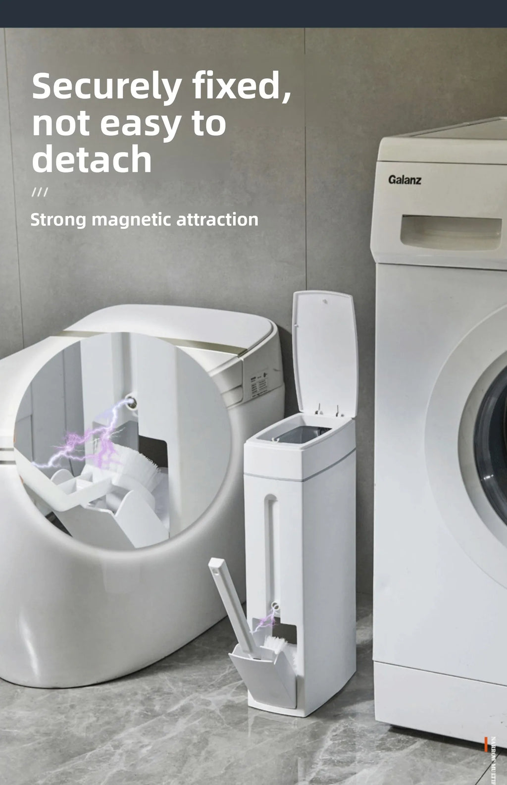 Batoom Toilet Bru Inteated Waste Bin Pr pe Covered Home Use Batoom Auatic Paaging Paper Barrel