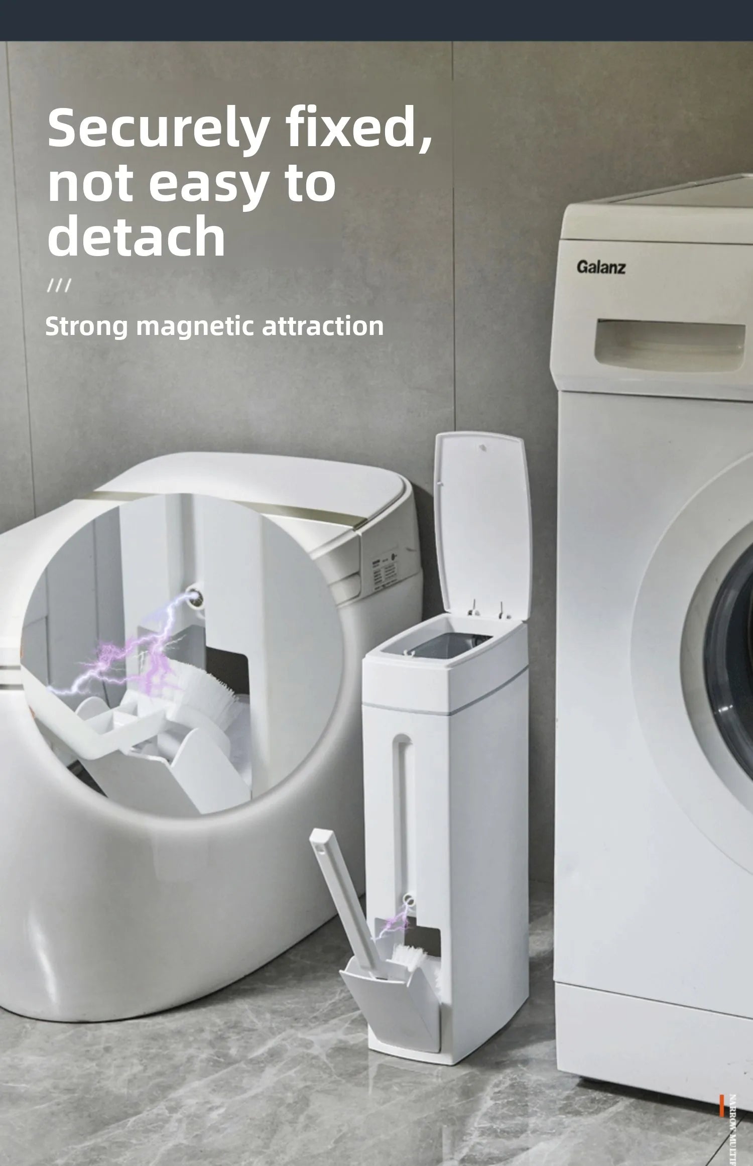 Batoom Toilet Bru Inteated Waste Bin Pr pe Covered Home Use Batoom Auatic Paaging Paper Barrel