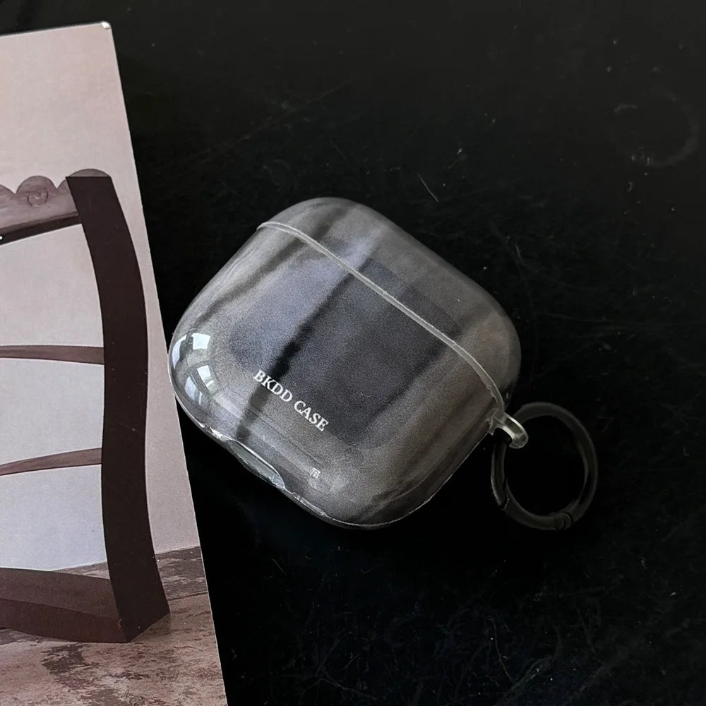 Simple Style Graphite Grey Gloss Soft Protective Case for AirPods 1 or 2 Pro 2 4 3nd Generation Earphone Fundas Shockproof Coque