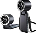 Fan - Handheld/Waist Clip/Neck-Wear Fan, 5-Speed Adjustment, 5000mAh Battery, 20-Hour Extended Run Time (Black/White/Pink)