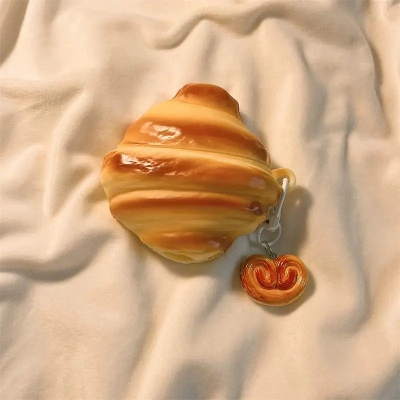 3D Croissant Case for AirPods 4 2024 Airpod 1 2 3 Pro Pro2 Bluetooth Earbuds Charging Box Protective Earphone Case Cover Funda