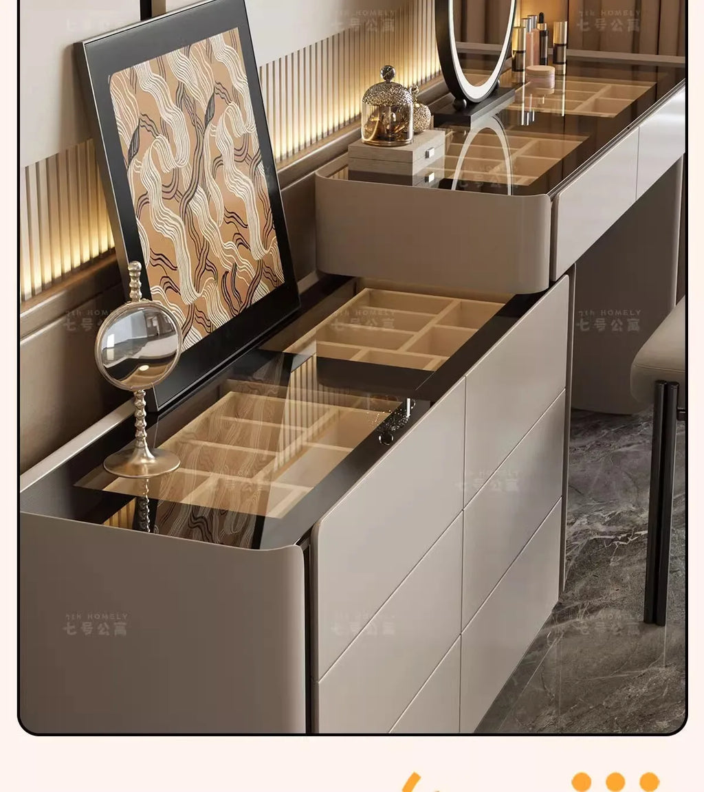 Dressing Table Chest of Drawers for Bedroom Sets Modern Vanity with Mirror Jewelry Cabinet Stool Makeup Console Chests Vanity