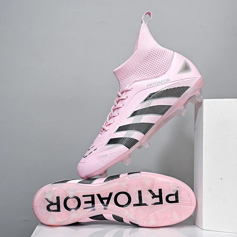 New Men Football Boots Match Soccer Shoes Boys Sneakers Comfortable Professional Non-Slip TF/FG Ankle Sports Shoes Unisex